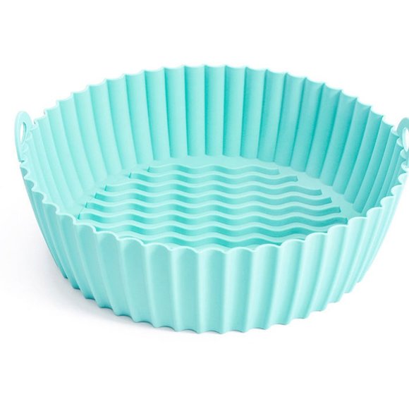 Large Reusable Air Fryer Silicone Non Stick Round Basket with Handles - Picture 8 of 10